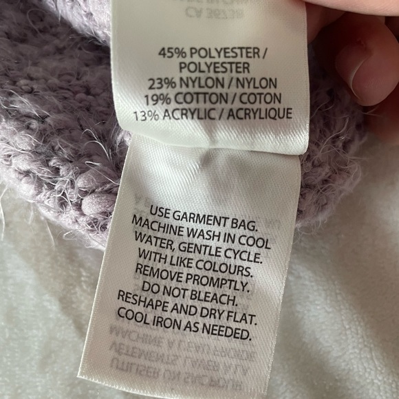 Loved, Reaction by Kenneth Cole Lilac Purple Chunky Turtleneck Cowl Sweater sz S - Picture 2 of 7